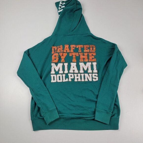 Victoria Secret Pink NFL Miami Dolphins Full Zip Teal Hoodie Jacket XS Womens - Picture 1 of 10